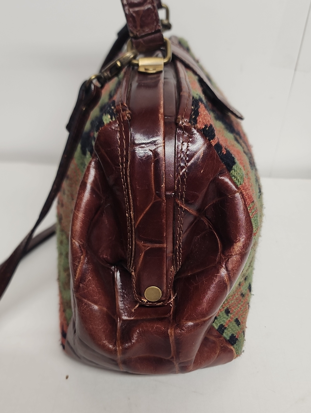 Danielle Nicole Vtg Made In Italy Brown Leather Interior Doctors Style Handbag - Picture 4 of 16